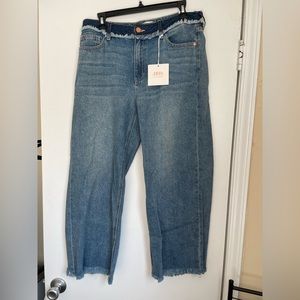 NWT Just black denim high rise wide leg crop jeans